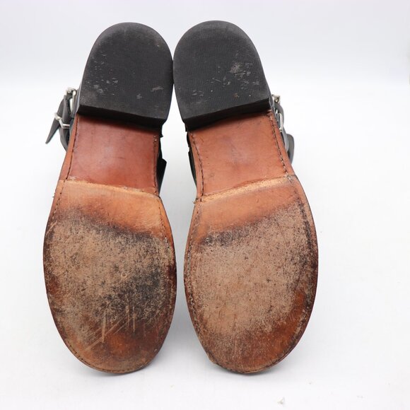 Vintage TUK Leather Boots 2 Buckle Black Leather Men\'s Size 11 Pull On Boots main image 11